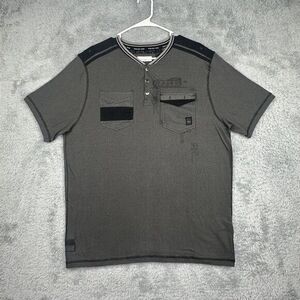 Projek Raw Men's Size Large Short Sleeve V Neck Gray T-Shirt‎
